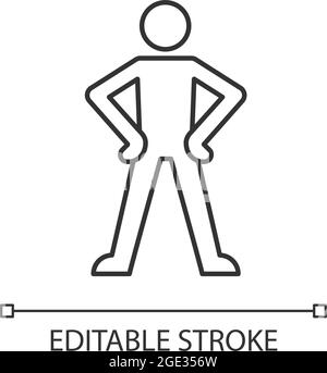 Body language concept icon. Confident postures, positions, poses. Man ...