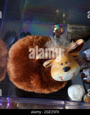 Handmade toys. Scenery in the house Stock Photo