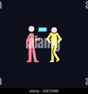 Psychological barriers RGB color icon for dark theme Stock Vector