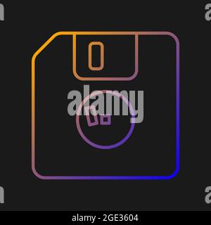 Diskette gradient vector icon for dark theme Stock Vector