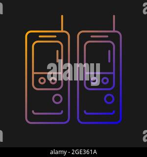 Walkie-talkie gradient vector icon for dark theme Stock Vector