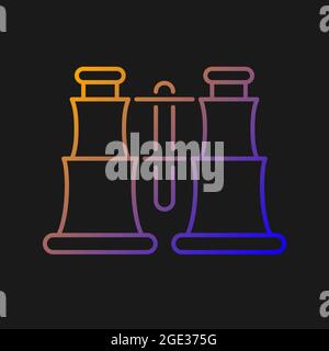 Collectible binoculars gradient vector icon for dark theme Stock Vector