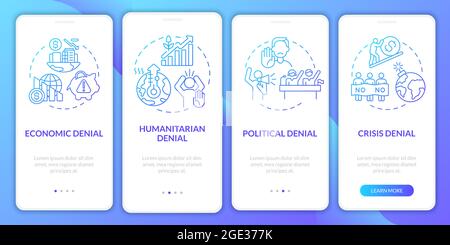 Climate change denial onboarding mobile app page screen Stock Vector