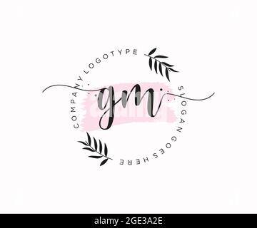 G m gm beauty vector initial logo, handwriting logo of initial posters for  the wall • posters couple, template, font
