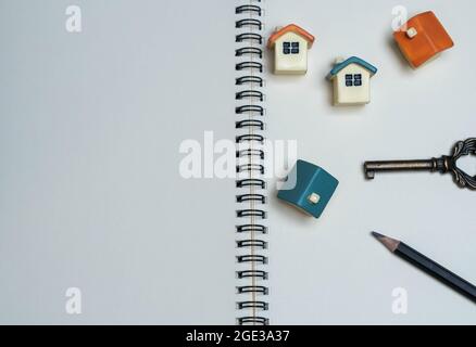 Home toy  , kry  and accessories on white paper. Stock Photo