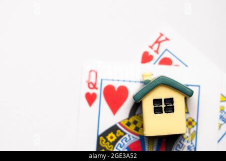 Loosing a house because of gambling. Stock Photo