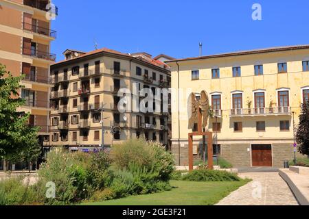 July 10 2021 Avellino, Italy: City View on the Piazza Liberta Place Stock Photo