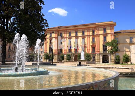 July 10 2021 Avellino, Italy: City View on the Piazza Liberta Place Stock Photo