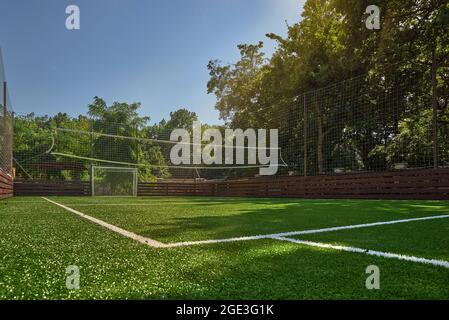 Sports ground in Public park. Public sports grounds for team games of sport. Stock Photo