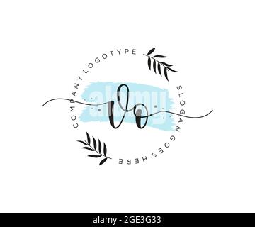 VO Feminine logo beauty monogram and elegant logo design, handwriting logo of initial signature, wedding, fashion, floral and botanical with creative Stock Vector
