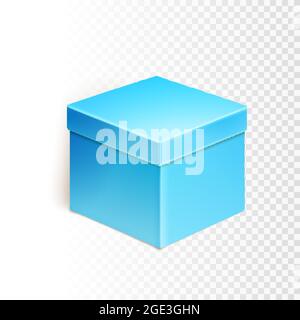 Blank box over white transparent background, vector illustration Stock Vector