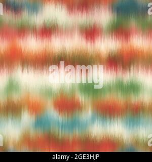 Seamless vector tie dye multicolor bleeding stripe pattern for surface print Stock Vector