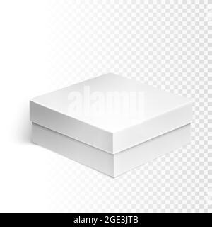 Blank box over white transparent background, vector illustration Stock Vector