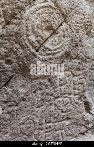 Petroglyphs in National Park El Imposible, El Salvador Stock Photo