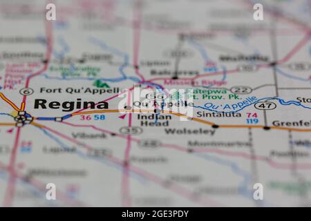 Indian Head Saskatchewan Map Qu'appelle Saskatchewan Canada Shown On A Road Map Or Geography Map Stock  Photo - Alamy