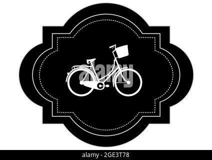 Composition of bicycle icon on white background Stock Photo