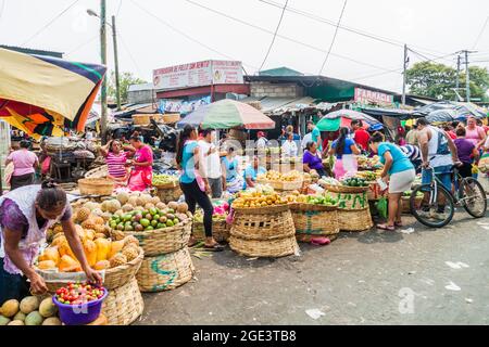 LEON, NICARAGUA - APRIL 25, 2016: View of Mercado la Terminal market in Leon, Nicaragua Stock Photo