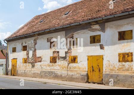 Old barn built in 1840 in classical style, Sarvar, Hungary Stock Photo