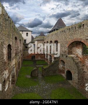Half-ruined castle in Bohemian town of Lipnice Stock Photo