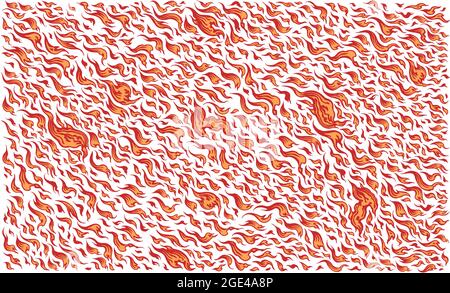 Flames. Editable hand drawn illustration. Vector engraving. Isolated on white background. 8 EPS Stock Vector