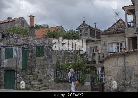 COMBARRO, SPAIN - Jul 13, 2021: A Combarro is a beautiful town on the Galician coast on a summer afternoon. Stock Photo