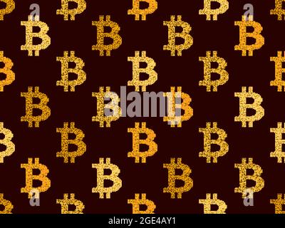 Bitcoin sign seamless pattern in pixel art style. 8-bit Bitcoin sign from  pixels in 2d isolated on white background. Cryptocurrency, blockchain.  Vecto Stock Vector Image & Art - Alamy