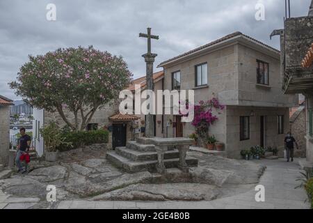 COMBARRO, SPAIN - Jul 13, 2021: A Combarro is a beautiful town on the Galician coast on a summer afternoon. Stock Photo