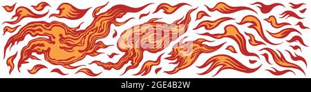 Flames. Editable hand drawn illustration. Vector engraving. Isolated on white background. 8 EPS Stock Vector