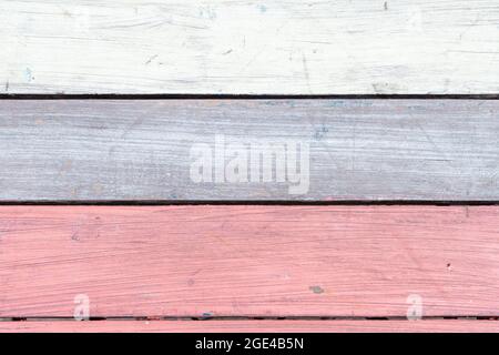 Abstract background of colored in pink, grey and white paint old and grunge wooden planks with copy space Stock Photo