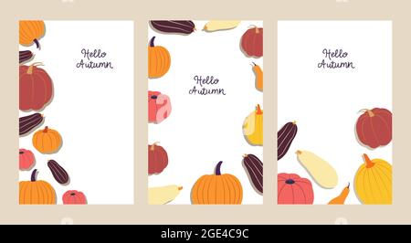 Hello autumn. Background collection with copy space Stock Vector