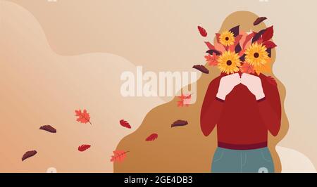 Fall season. Vector illustration with copy space Stock Vector