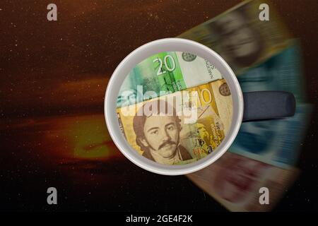 Financial : Serbian banknotes Stock Photo