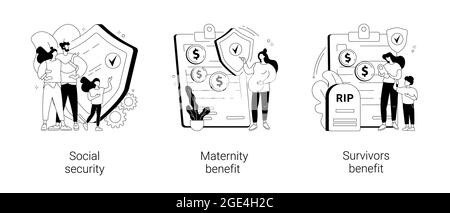 State allowance abstract concept vector illustrations. Stock Vector