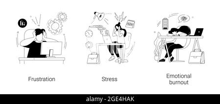 Mental disorder abstract concept vector illustrations. Stock Vector