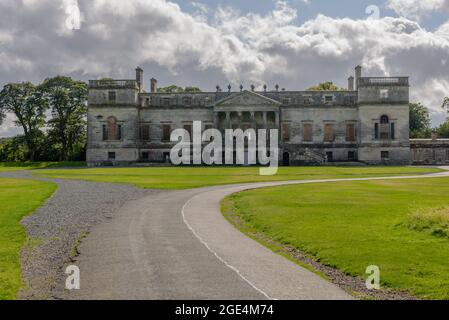 The restored ruins of Penicuik House originally built in 1761 but gutted by fire in 1899, Midlothian, Scotland Stock Photo