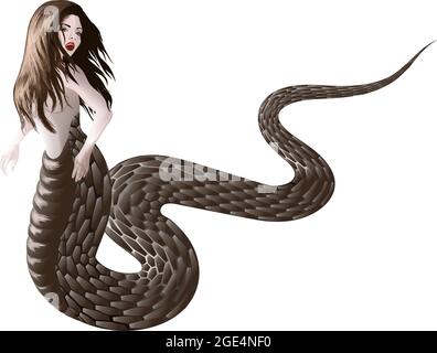 half woman half kite Stock Vector