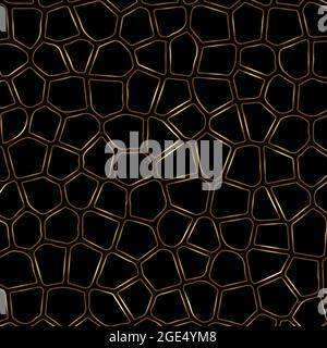 Vector image of a black background with a golden mesh over it. Art deco style. EPS 10 Stock Vector