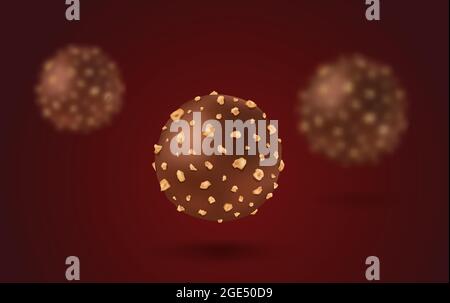 Vector set chocolate candies in realistic style. Vector illustration of a chocolate candy. Stock Vector
