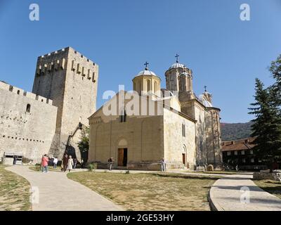 Orthodox Monastery Manasija in Serbia Stock Photo