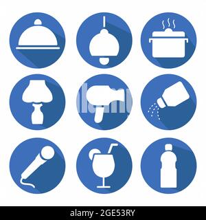 Vector Graphic of - Hotel and Restaurant Set Icon Part 2 - Flat Style - simple illustration. Editable stroke. Design template vector.outline style des Stock Vector