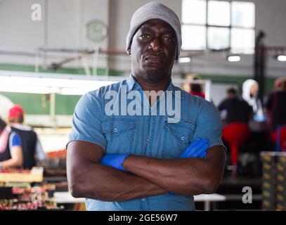 Man is working in storage Stock Photo