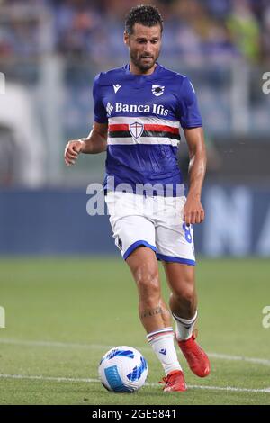 Genoa, Italy, 16th August 2021. Antonio Candreva of UC Sampdoria during the Coppa Italia match at Luigi Ferraris, Genoa. Picture credit should read: Jonathan Moscrop / Sportimage Credit: Sportimage/Alamy Live News Credit: Sportimage/Alamy Live News
