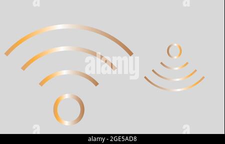 abstract golden wireless symbol on a background Stock Vector