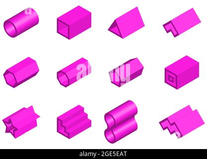 Set of 3D realistic vector objects on white background. Stock Vector