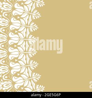 Classic square white frame with arabesques and orient elements. Abstract ornament with place for text. Vintage pattern Stock Photo