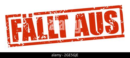 EPS vector rubber stamp colored red with text canceled (german text) Stock Vector