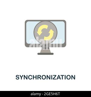 Synchronization icon. Flat sign element from data analytics collection. Creative Synchronization icon for web design, templates, infographics and more Stock Vector