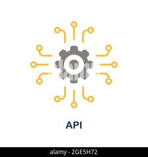 Api icon. Flat sign element from data analytics collection. Creative Api icon for web design, templates, infographics and more Stock Vector