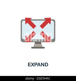 Expand icon. Flat sign element from data analytics collection. Creative Expand icon for web design, templates, infographics and more Stock Vector