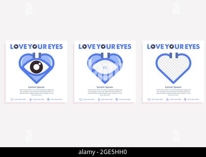 world sight day social media post template. social media post for eye health campaign design concept Stock Photo